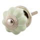 Light Green With Silver Line Small Ceramic Melon Cabinet Knob